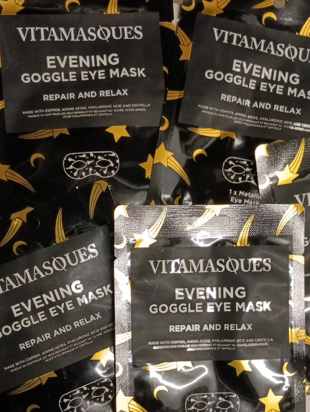 5 Evening Goggle Eye Mask – Black & Gold